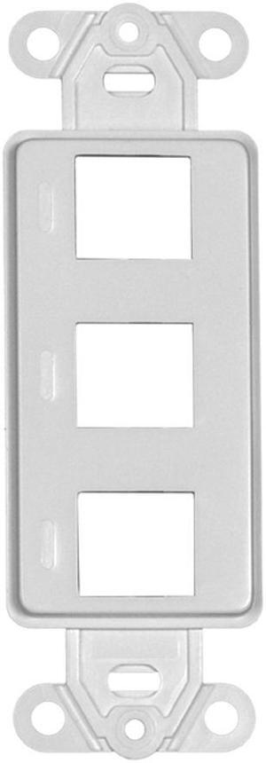 Cable Wholesale Decora Wall Plate Insert, 3 Hole for Keystone Jack - White