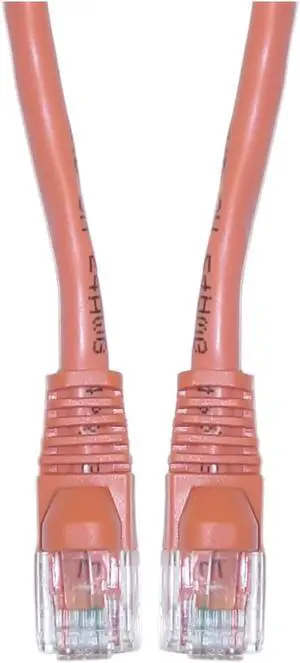 Cable Wholesale Office Electronics Cat5e Orange Ethernet Patch Cable Snagless/Molded Boot 6 Foot