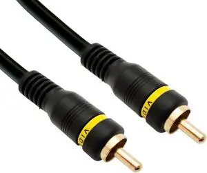 High Quality Composite Video Cable, RCA Male, Gold-plated Connectors, 100 foot