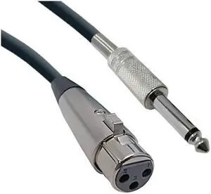 XLR Female to 1/4 Inch Mono Male Audio Extension Cable, 10 foot