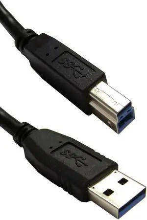 USB 3.0 Cable, Type A Male to B Male, 6 foot - Black
