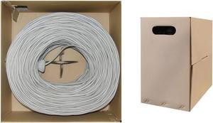 Cable Bulk Shielded Cat5e Ethernet Cable Stranded Pullbox 1000 foot - Gray