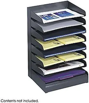 Safco Steel Desk Tray Sorter 8-Tier 2"x9-1/2"x17-3/4" BK 3129BL - OEM