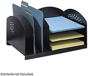 Safco Steel Desk Organizer 16-1/4"x11-1/4"x8-1/4" Black 3167BL - OEM