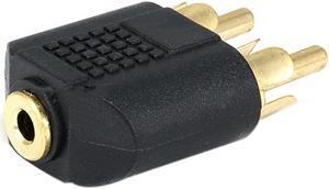 Monoprice 3.5mm Stereo Jack To 2 RCA Plug Splitter Adaptor - Gold Plated