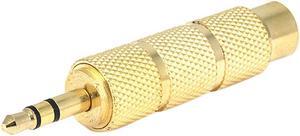 Monoprice Metal 3.5mm Stereo Plug to 6.35mm (1/4 Inch) Stereo Jack Adaptor - Gold Plated