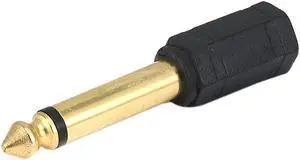 Monoprice 6.35mm (1/4 Inch) Mono Plug to 3.5mm Mono Jack Adaptor - Gold Plated