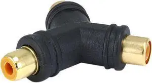 Monoprice RCA Jack To 2 RCA Jack Splitter Adaptor - Gold Plated (Y type)