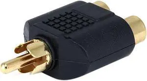 Monoprice RCA Plug To 2 RCA Jack Splitter Adaptor - Gold Plated