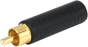 Monoprice RCA Plug To 6.35mm (1/4 Inch) Mono Jack Adaptor - Gold Plated