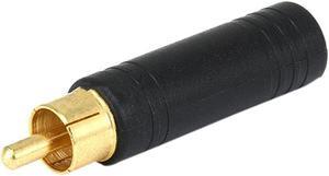 Monoprice RCA Plug To 6.35mm (1/4 Inch) Stereo Jack Adaptor - Gold Plated