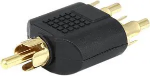 Monoprice RCA Plug To 2 RCA Plug Splitter Adaptor - Gold Plated