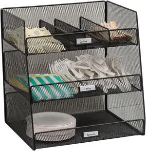 Safco Onyx Mesh Break Room Organizer, Black-BL