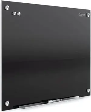 Quartet Infinity Glass Magnetic Marker Board 4' x 3' Black Surface Frameless