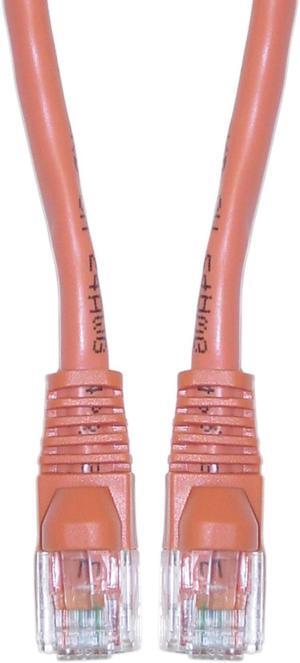 CAT6A, UTP, with Molded Boot, 500MHz, Orange, 2ft