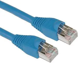 Shielded Cat5e Ethernet Cable Snag-less/Molded Boot 14 foot - Blue