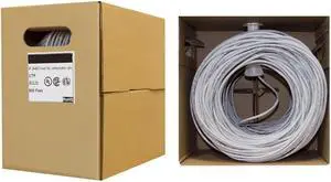 Bulk Cat6 Gray Ethernet Cable, Solid, UTP (Unshielded Twisted Pair), Pullbox, 500 foot