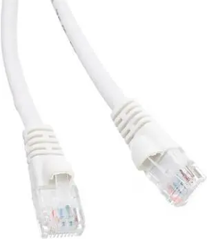 CAT5E, UTP, with Molded Boot, 350MHz, White, 35 ft