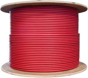 Bulk Shielded Cat6 Red Ethernet Cable, STP (Shielded Twisted Pair), Solid, Spool, 1000 foot