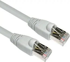 Shielded Cat6a Ethernet Patch Cable Snagless/Molded Boot 500 MHz 100 foot - Gray