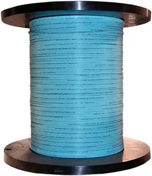 Bulk Plenum Zipcord Fiber Optic Cable, Multimode, Duplex, 50/125, OM3, Aqua, Spool, 1000 foot