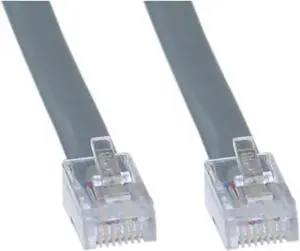 RJ45, 8P / 8C, Silver Satin Flat, 1:1, 7 ft