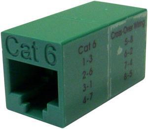 CAT6 Crossover UTP Inline Coupler, Green