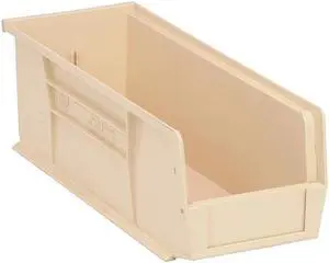 QUANTUM STORAGE SYSTEMS QUS234IV Ivory Hang and Stack Bin, 14-3/4"L x 5-1/2"W x