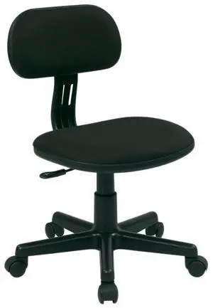 Black Armless Fabric Office Chair
