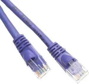 Cat6 Ethernet Patch Cable, Snagless/Molded Boot, 6 inch - Purple