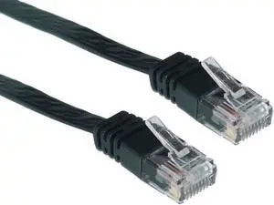 Cat6 Flat Ethernet Patch Cable, 32 AWG, 6 foot - Black