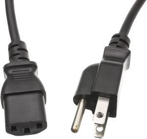 Computer / Monitor Power Cord, NEMA 5-15P to C13, 13 Amp, 16 AWG, 3 foot - Black