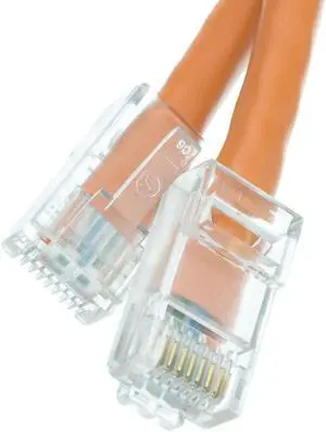 Cat6 Ethernet Patch Cable Bootless 14 foot - Orange