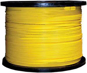 Bulk Plenum Zipcord Fiber Optic Cable, Singlemode, Duplex, 9/125, Yellow, Spool, 1000 foot