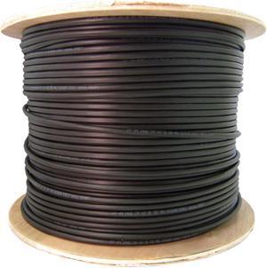 12 Fiber Indoor/Outdoor Fiber Optic Cable, Multimode 62.5/125, Plenum Rated, Black, Spool, 1000ft