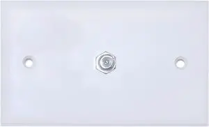 Cable Wholesale TV Wall Plate with 1 F-Pin Coupler White
