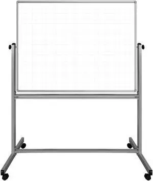 Luxor 48" x 36" Mobile Magnetic Double-Sided Ghost Grid Whiteboard
