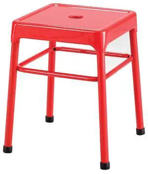 Safco 6604RD Steel GuestBistro Stool - Backless - Supports Up to 250 lb - 18" Seat Height - Red Seat, Red Base