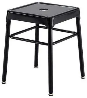 Safco 6604BL Steel GuestBistro Stool - Backless - Supports Up to 250 lb - 18" Seat Height - Black Seat, Black Base