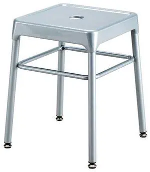 Safco 6604SL Steel GuestBistro Stool, Backless - Supports Up to 250 lb - 18" Seat Height - Silver Seat, Silver Base