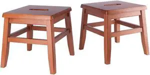 Winsome Kaya 2-PC Set Conductor Stool Teak Finish