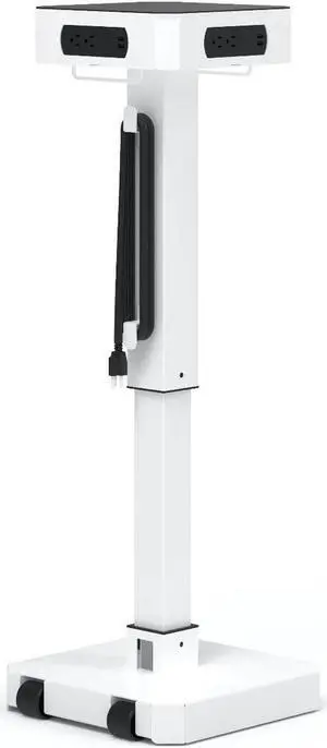 LuxPower Mobile AC and USB Charging Tower with 8 USB Charging Ports, 8 AC Outlets - White