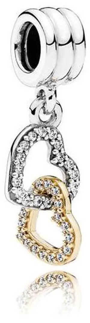 PANDORA Interlocked Hearts Pendant Charm - PANDORA Interlocked Hearts Pendant Charm -