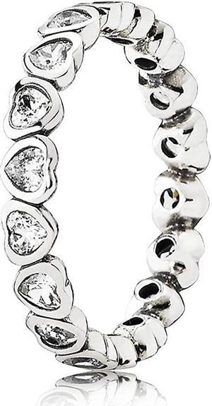 PANDORA Heart Silver Ring with Cubic Zirconia