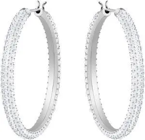 Swarovski Stone Hoop Pierced Earrings -