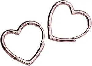 PANDORA Small Asymmetric Heart Pandora Rose Hoop Earrings  -