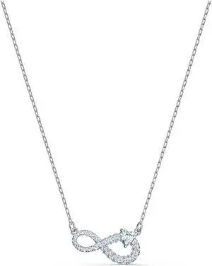 Swarovski Swarovski Infinity Necklace - White - Rhodium Plated