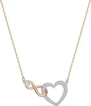 Swarovski Swarovski Infinity Heart Necklace - White - Mixed Metal Finish