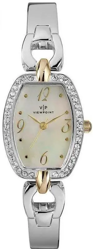 Timex Viewpoint Tonneau Silver-Tone MOP Womens Watch