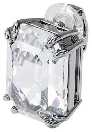 Swarovski Mesmera clip Earring Single - Octagon cut crystal - White - Rhodium Plated
